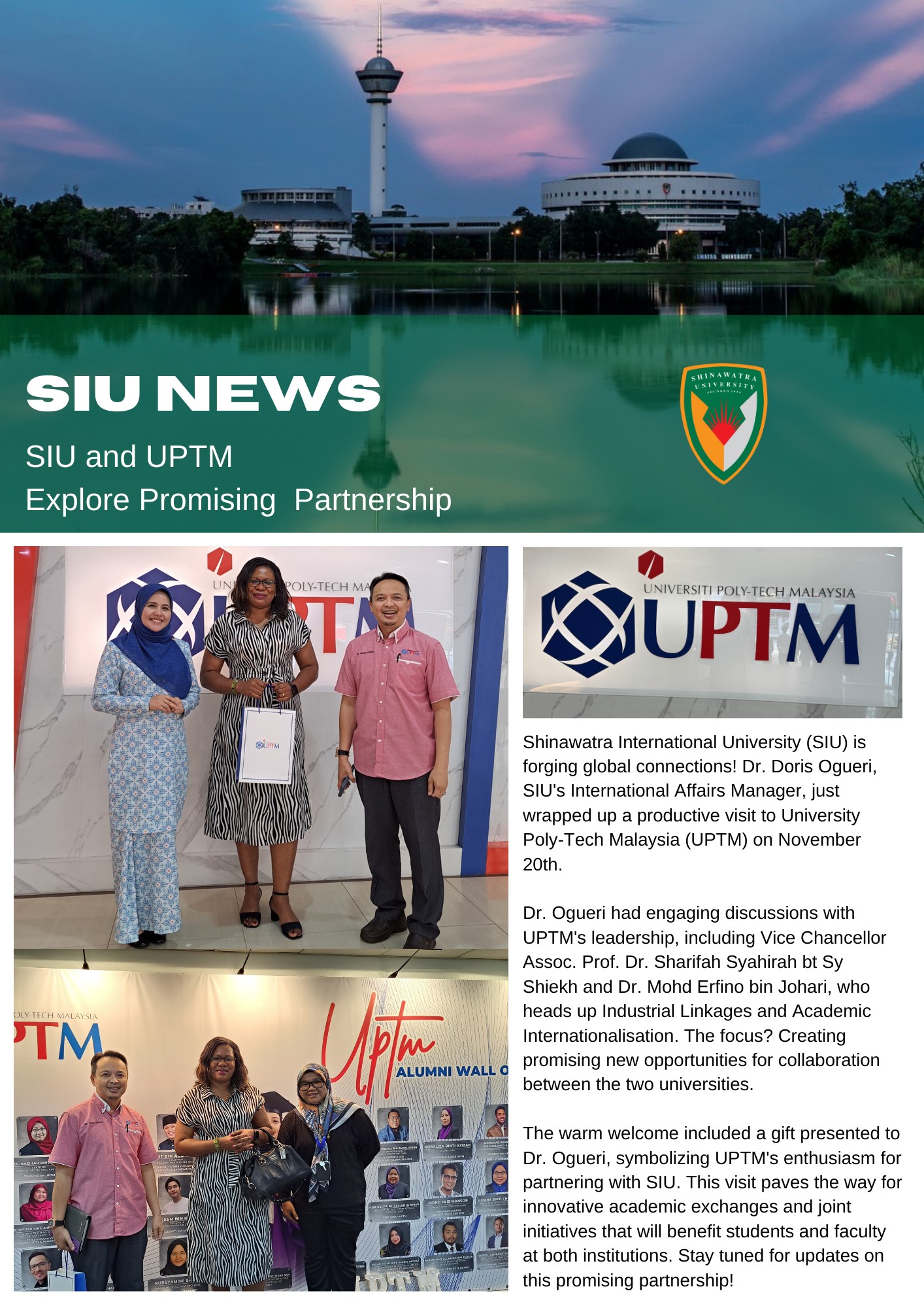 SIU and UPTM Explore Promising Partnership